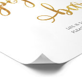 Poster Gold "Popcorn Bar" nourriture faveurs Mariage Sign (Coin)