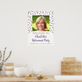 Poster Gold Purple Retraite Party Custom 18x24 Photo (Cuisine)