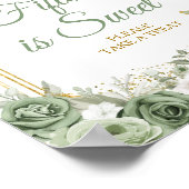 Poster Gold Quinceañera Sage Green Crown 15e est doux (Coin)