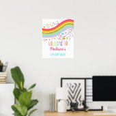 Poster Gold Rainbow Art Party Birthday Welcome (Bureau à domicile)