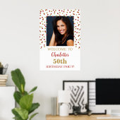 Poster Gold Red Anniversaire Party Custom 20x30 Photo (Bureau à domicile)