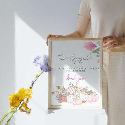 Poster Gold rose blanc Citrouille Petit bébé temps Capsul