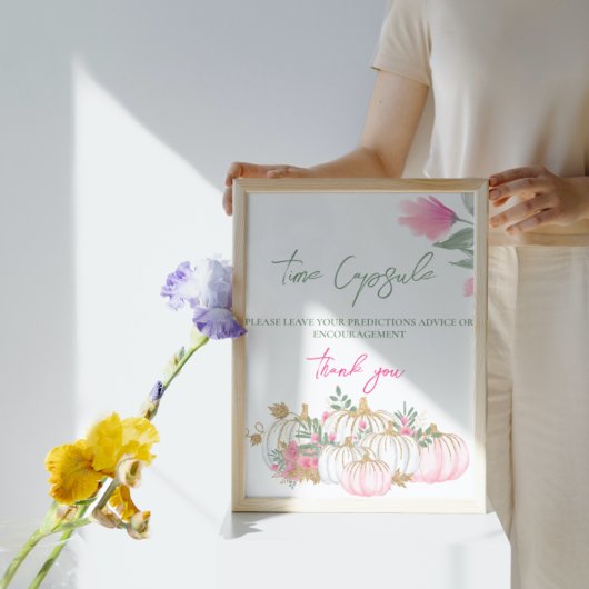 Poster Gold rose blanc Citrouille Petit bébé temps Capsul