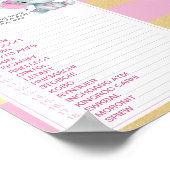 Poster Gold rose Elephant Baby Word Scramble Jeu (Coin)