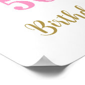 Poster Gold rose fête d'anniversaire Personnalisé 20x30 (Coin)