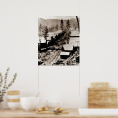 Poster Gold Rush Deadwood Dakota du Sud 1876 Sepia (Cuisine)