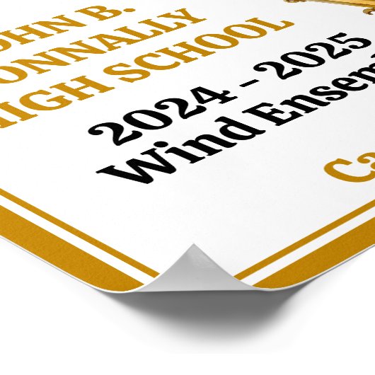 Poster Gold Saxophone Player Personalized Band (Coin)