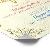 Poster Gold Script Mariage Signature Cocktail Menu Boisso (Coin)