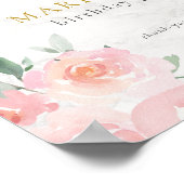 Poster Gold Script peint Floral fête d'anniversaire Bienv (Coin)