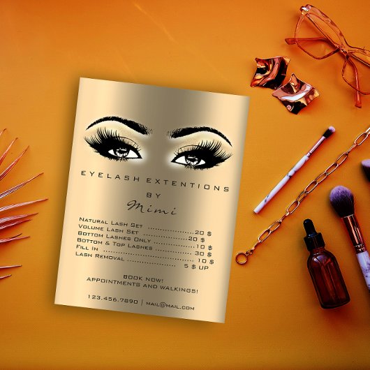 Poster Gold Sepia Maquillage Artiste Lashes Tarifs