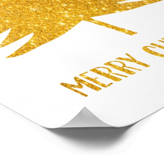 Poster Gold Sparkle Parties scintillant Joyeux Noël Art D (Coin)
