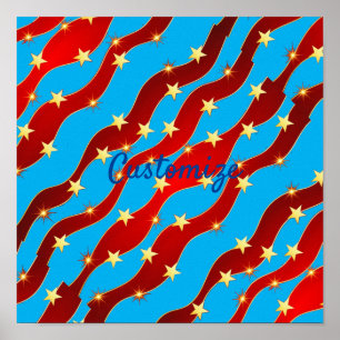 Poster Gold Stars Ciel patriotique Thunder_Cove