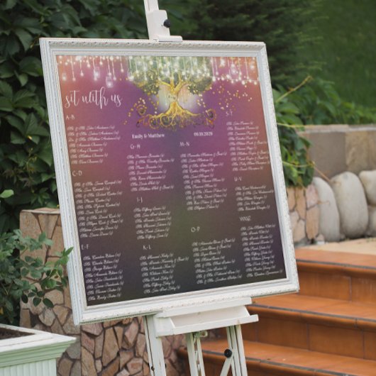 Poster Gold Swirl Tree violet Fairytale Mariage magique