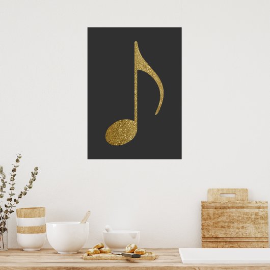 Poster gold texture music note (Cuisine)