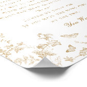 Poster Gold Toile De Jouy Dont Say Baby shower Game (Coin)