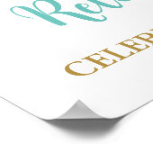 Poster Gold Turquoise Retraite Party Custom 20x30 Photo (Coin)