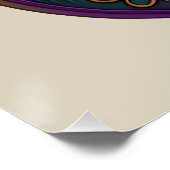 Poster Gold Violet Teal Hamsa w/ Turquoise Third Eye (Coin)