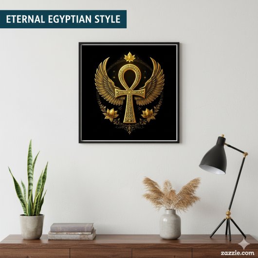 Poster Golden Ankh | Symbole égyptien
