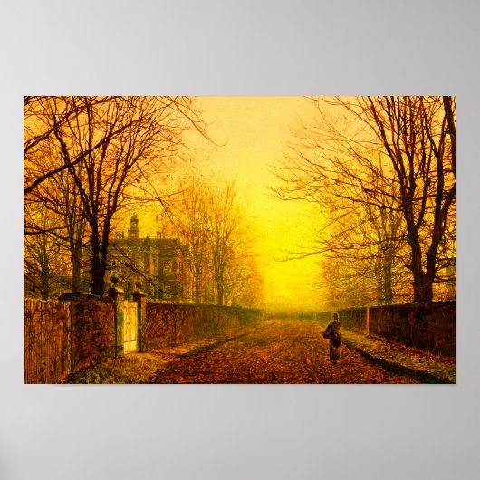 Poster Golden Autumn John Atkinson Grimshaw (Devant)