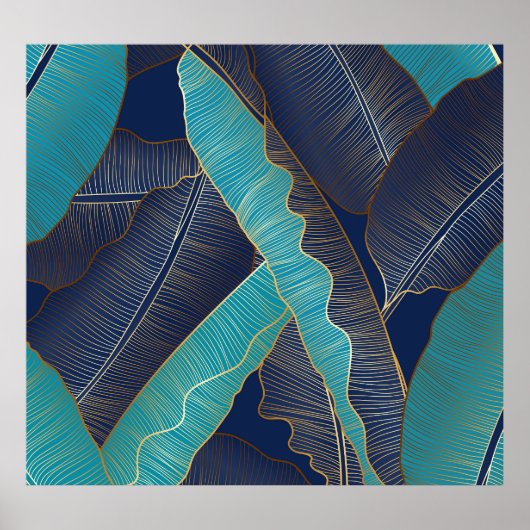 Poster Golden Banana Leaf : Motif de luxe. (Devant)