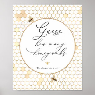 Poster Golden Bee Devine combien de Honeycombs Signer