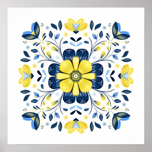 Poster Golden Bloom Harmony (Devant)