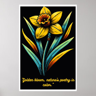 Poster Golden Bloom : Un hommage à la poésie de la nature