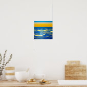 Poster Golden Blue Waves at Sunset (Cuisine)