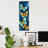 Poster Golden butterflies (Bureau à domicile)