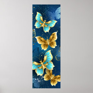 Poster Golden butterflies