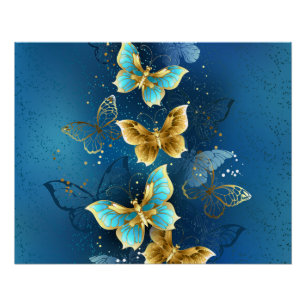 Poster Golden butterflies