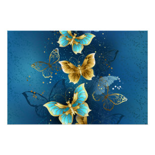 Poster Golden butterflies