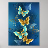 Poster Golden butterflies (Devant)