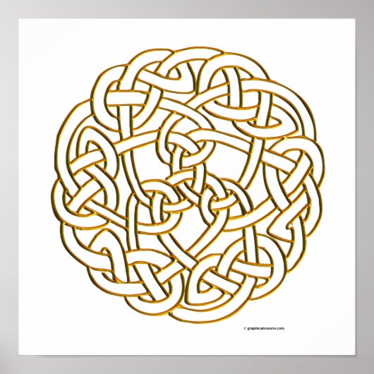 Poster Golden Celtic Knot (Devant)
