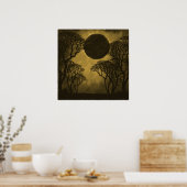 Poster Golden Dark Forest Eclipse (Cuisine)