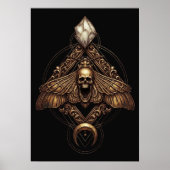 Poster Golden Death Head Moth Skull | Mystical Insect (Devant)