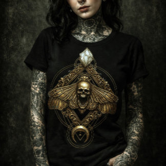 Poster Golden Death Head Moth Skull | Mystical Insect