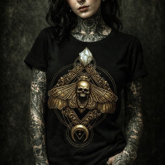 Poster Golden Death Head Moth Skull | Mystical Insect