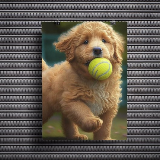 Poster Golden Doodle Chiot Joue Ball