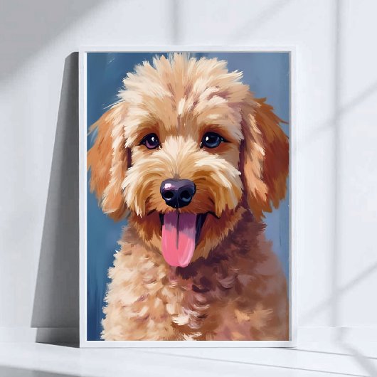 Poster Golden Doodle | Dog Watercolor Painting Pet