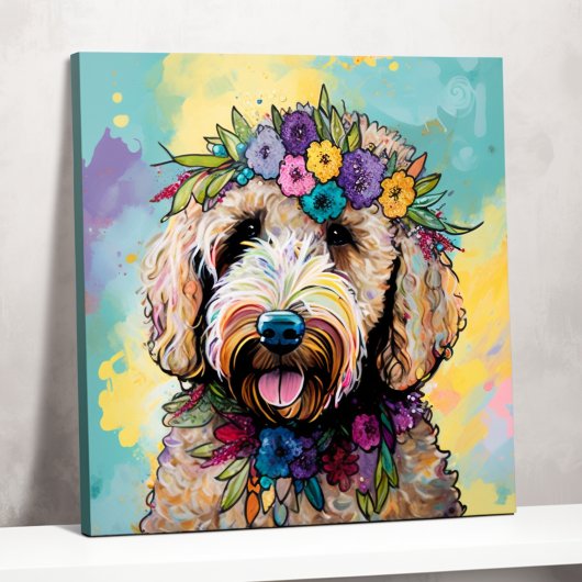 Poster Golden Doodle Dreams : Florals et amusants