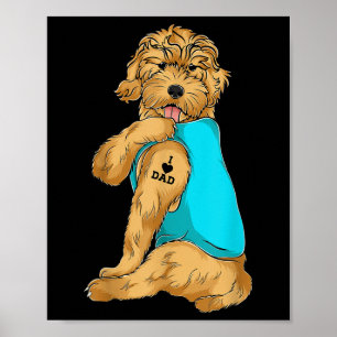 Poster Golden Doodle I Love Dad Tattoo Apparel, Dog Dad G