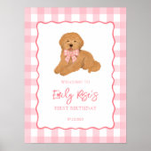 Poster Golden Doodle Puppy Birthday Party Welcome (Devant)
