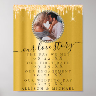 Poster Golden Drives Photo Our Love Story Mariage Sign