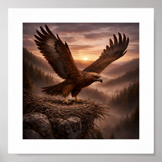 Poster Golden Eagle (Aquila chrysaetos) – Birds of Prey  (Devant)