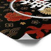 Poster Golden Elegance : Peonies et Koi (Coin)