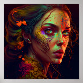 Poster Golden Eye - Beautiful Female Wall Art Print (Devant)