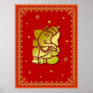 Poster Golden Ganesha