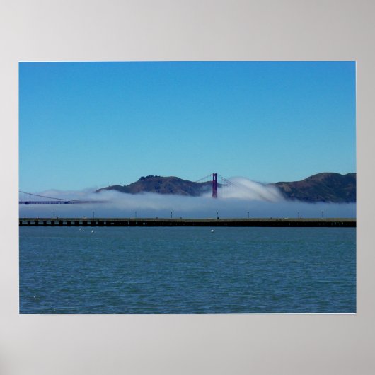 Poster Golden Gate Bridge à Fog, San Francisco (Devant)