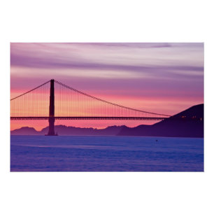 Poster Golden gate bridge au coucher du soleil